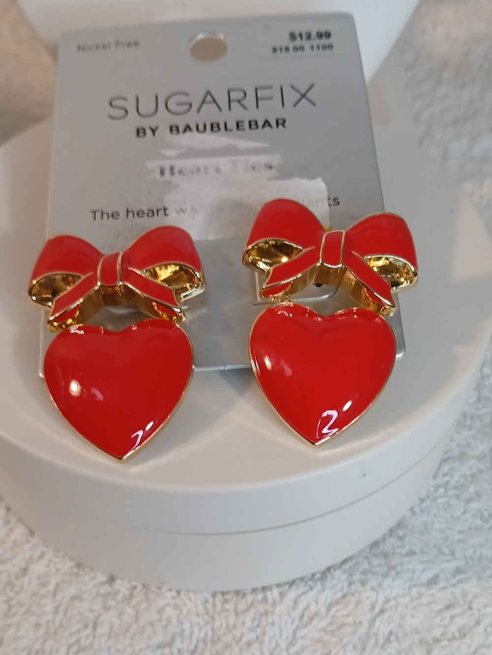 Sugarfix Red Heart and Bow Drop Earrings by BaubleBar